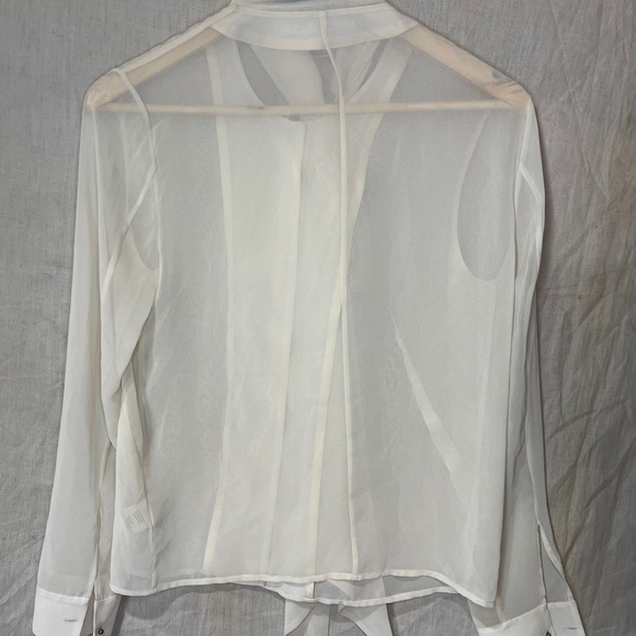 J Brand Neck Tie Sheer Blouse - Picture 2 of 2